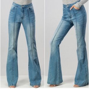 New! Denim Bell Bottom Pants stretchy